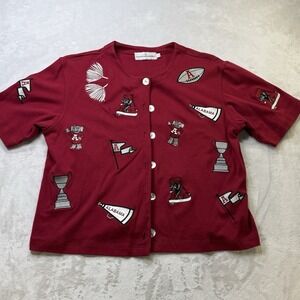 Vintage Alabama Crimson Tide Button Shirt Womens Large Embroidered‎